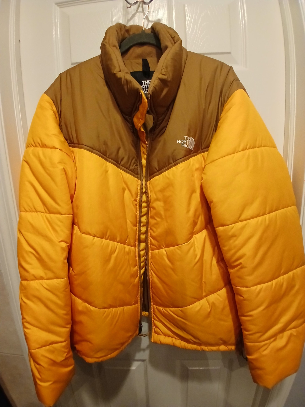 The North Face Unisex Two-Tone Yellow Puffer Jacket